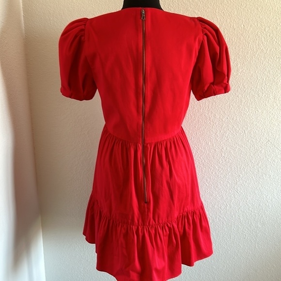 Alice+Olivia Tiered Mini Dress in Bright Poppy Size 8 - Picture 10 of 13